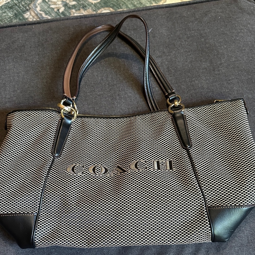Coach Black and White Tote Bag